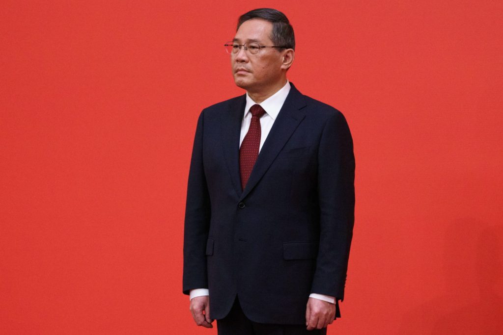 Designierter Premier: Li Qiang bei der Vorstellung des Ständigen Ausschusses des Politbüros.