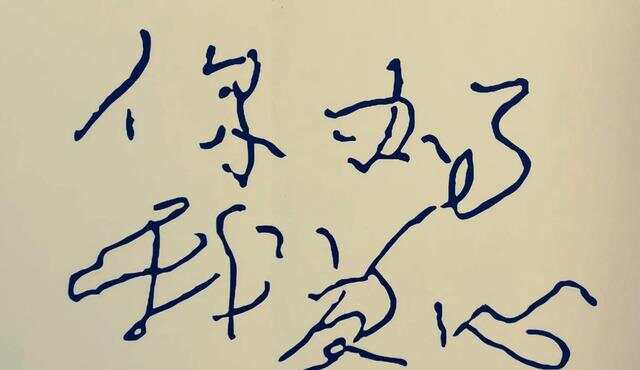 Sechs Krakel-Schriftzeichen mit der Bedeutung 