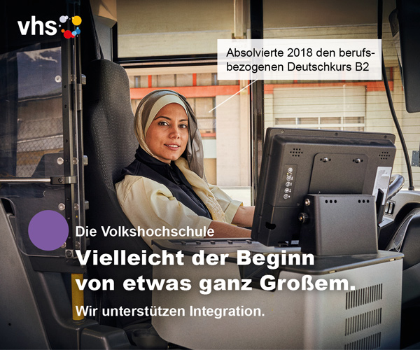 Die Volkshochschule. Wir unterstützen Integration. Zugewanderte bringen die Gesellschaft weiter.